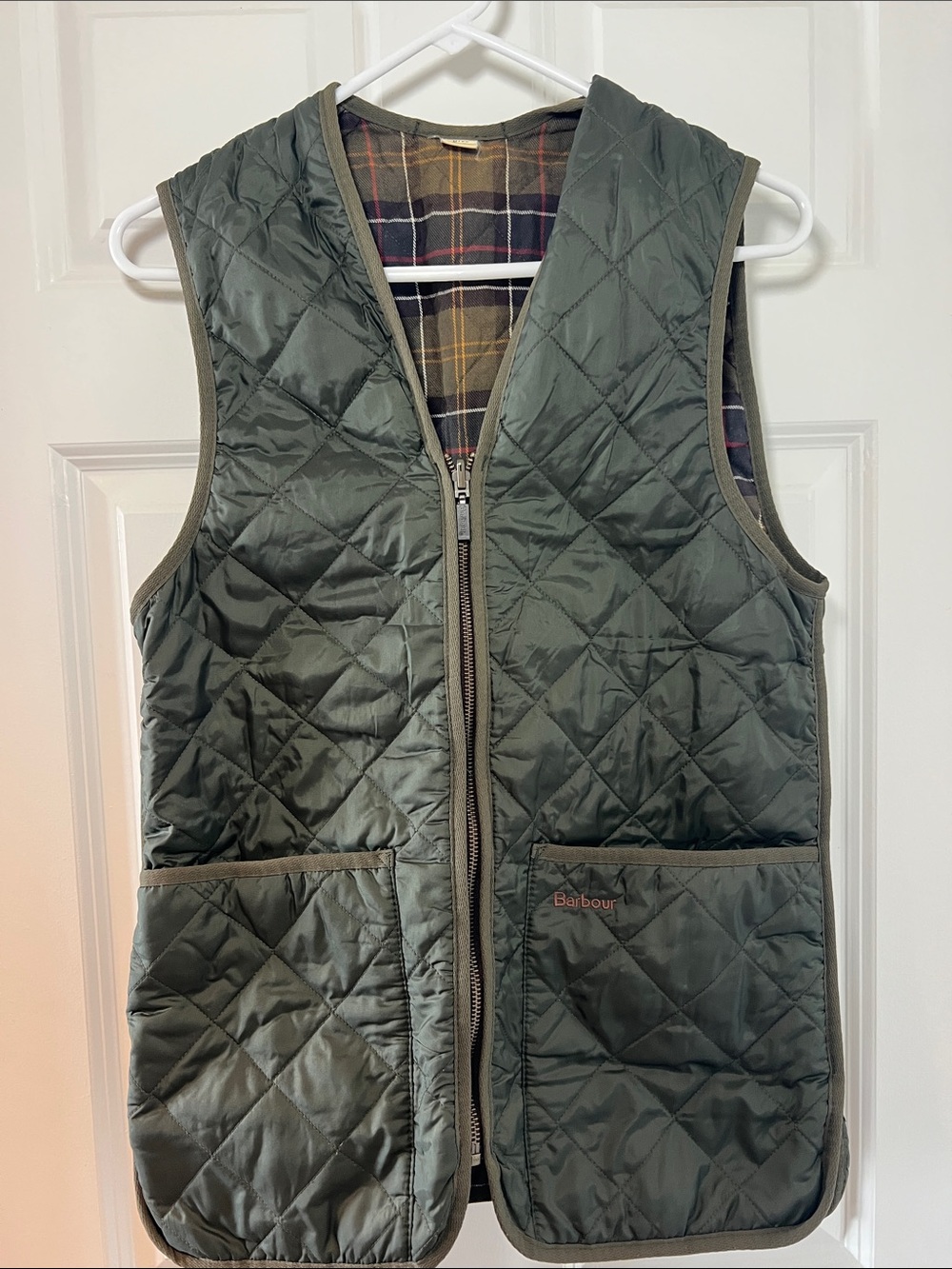 Barbour Olive Green Quilted Vest or insert - size 36